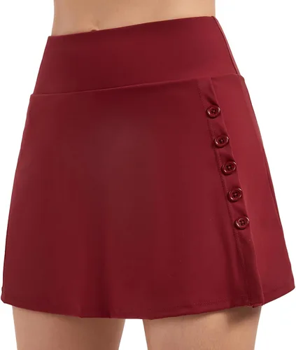 Vista 3 de Blaosn Faldas atléticas para mujer, gimnasio, yoga, entrenamiento, golf, tenis, falda pantalón de cintura alta con bolsillos, ropa bonita de verano