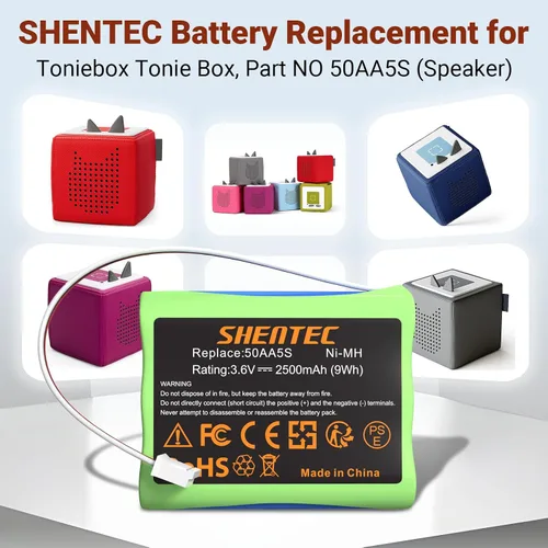 Vista 2 de Shentec Reemplazo de batería de 2500mAh 50AA5S para Toniebox Tonie Box, parte NO 50AA5S (altavoz)
