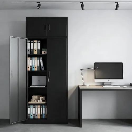 Vista 49 de BESFUR Armarios de almacenamiento de metal con estantes y puertas, armario de almacenamiento con cerradura de 36" de altura para oficina en casa