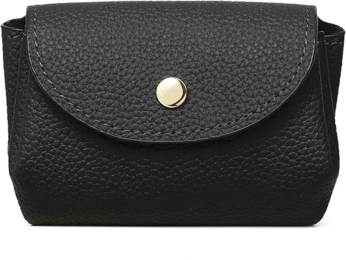 Vista 14 de SENDEFN Carteras pequeñas para tarjetas de crédito para mujer, llavero de cuero con bloqueo RFID, bolsillo con cremallera de tres pliegues, monedero