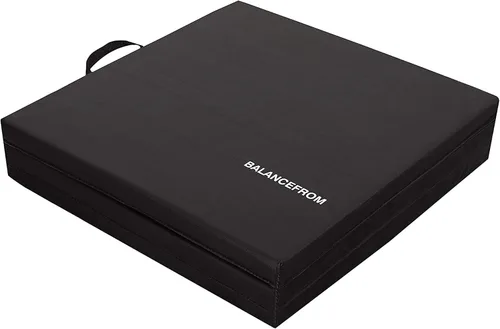 Vista 7 de BalanceFrom - Alfombrilla de gimnasia plegable de 3 paneles de 1,8 m x 0,6 m – Almohadilla de 4 cm de grosor con superficie de vinilo y asas de Negro