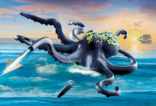 Vista 7 de Playmobil Piratas: Batalla con el pulpo gigante