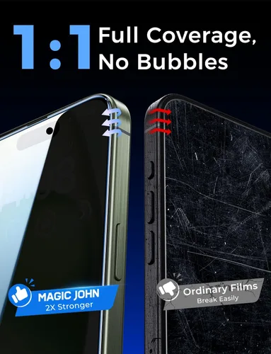 Vista 7 de MAGIC JOHN Paquete de 2 protectores de pantalla de vidrio para iPhone 15