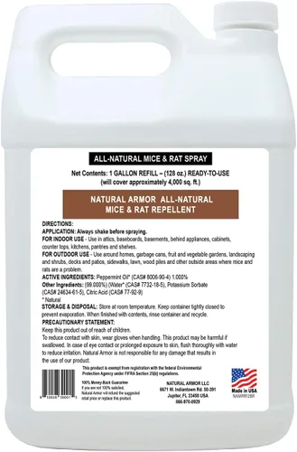Vista 2 de Natural Armor - Repelente de ratones y ratas, repuesto de 1 galón (128 oz)