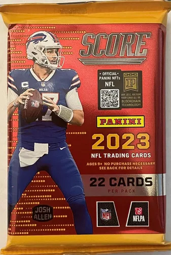 Vista 2 de NUEVAS Tarjetas de Fútbol Americano Panini SCORE 2023 (3) TRES PAQUETES SELLADOS DE FÁBRICA con 22 Tarjetas Por Paquete - 66 TARJETAS - Más Tarjeta