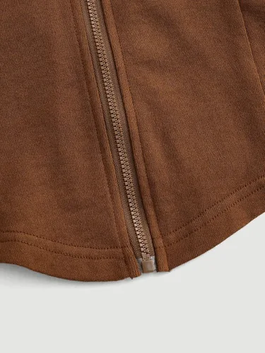 Vista 4 de Verdusa Sudadera con capucha y manga larga con cremallera para mujer