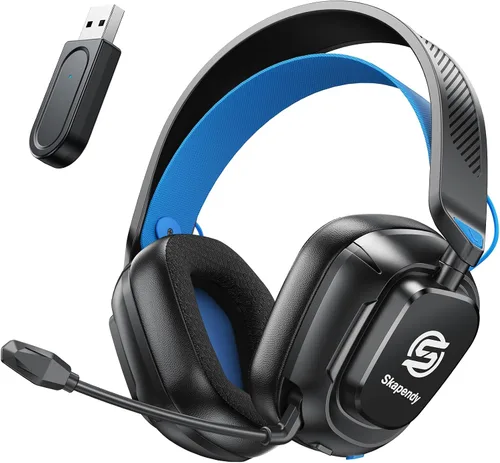 Vista 8 de 2.4GHz Wireless Gaming Headset for PS5/4, PC, Low-Latency Bluetooth Gaming Headphones with Stereo Sound, Noise Canceling Mic, Phantom White