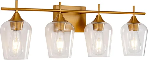 Vista 4 de Aplique de pared de latón de 2 luces, apliques de pared dorados de 12 pulgadas con pantalla de malla de rejilla, lámpara de pared de latón mate
