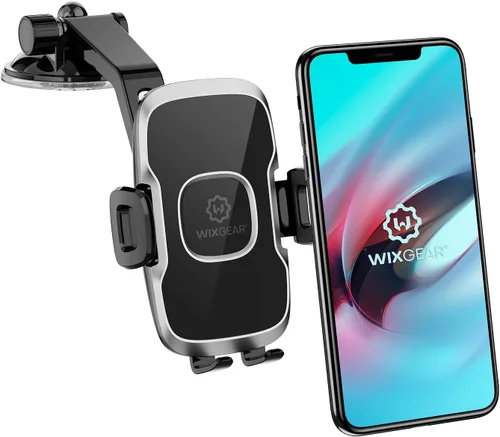 Vista 4 de Soporte universal curvado con ventosa para tablero de instrumentos para automóvil, rotación de 360 grados, compatible con iPhone 13 Pro Max, 12 Pro