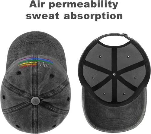 Vista 2 de Gorra de béisbol LGBT Pride Rainbow Denim Sombreros Love is Love Vintage Gorra de béisbol ajustable LGBT para hombres y mujeres