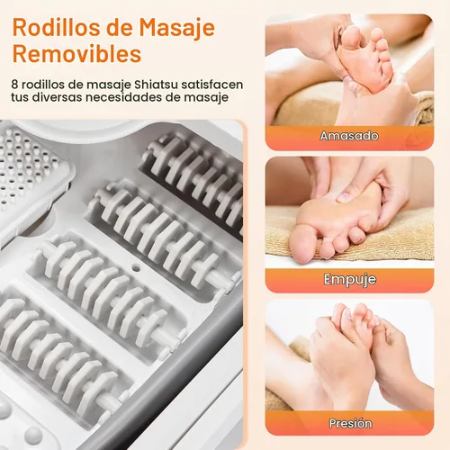 Vista 10 de Masajeador de baño plegable para pies con calor, burbujas A-blanco