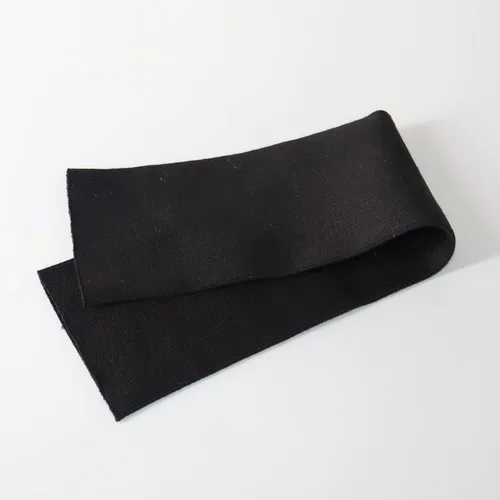 Vista 2 de TinaKim Tela de punto acanalado, puños acanalados para coser chaquetas, pantalones, suéteres (negro tubular, 16 x 3.5 pulgadas)