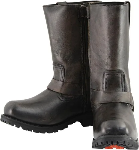 Vista 3 de Milwaukee Leather MBM9005 - Botas de motocicleta con arnés de punta cuadrada clásica de 11 pulgadas para hombre