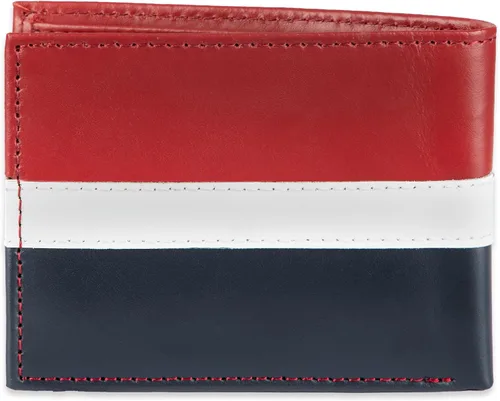 Vista 2 de Tommy Hilfiger Cartera Passcase para hombre con ventana de identificación removible Rojo/Azul marino