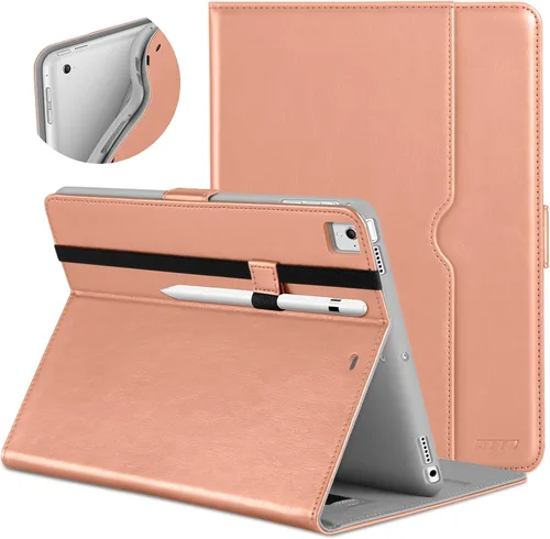 Vista 30 de DTTO para iPad de 9.7 pulgadas 5ª/6ª generación 2018/2017, funda con soporte para Apple Pencil, funda de cuero premium tipo folio con soporte