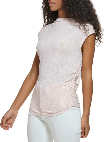 Vista 2 de Calvin Klein Women's Angle Hem Printed Sleeveless Matte Jersey Blouse