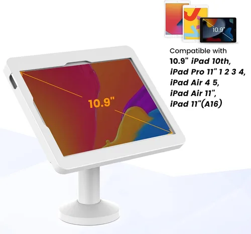 Vista 7 de Soporte para tablet de seguridad con bloqueo - Compatible con iPad 10.9", Pro 11", 1, 2, 3, 4, Air 4, 5, Air 11", iPad 11" (A16)
