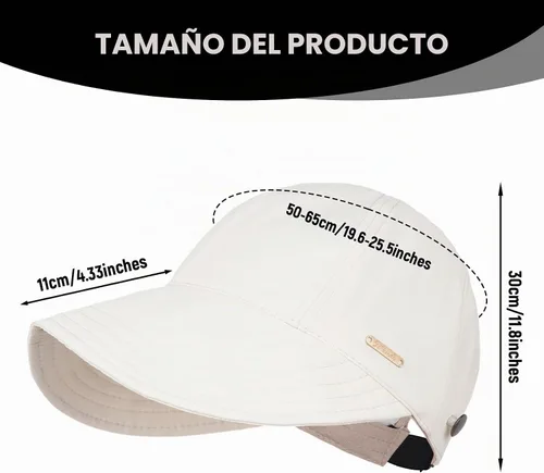 Vista 2 de baotongle Sombrero de sol UPF 50+ para mujer, protección UV, ala ancha, ajustable, gorra de cola de caballo para senderismo, pesca al aire libre