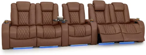Vista 58 de Seatcraft Asiento de cine en casa Diamante Marrón Reclinable Individual