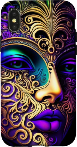 Vista 4 de Funda para disfraz de Mardi Gras psicodélico mágico para iPhone 15