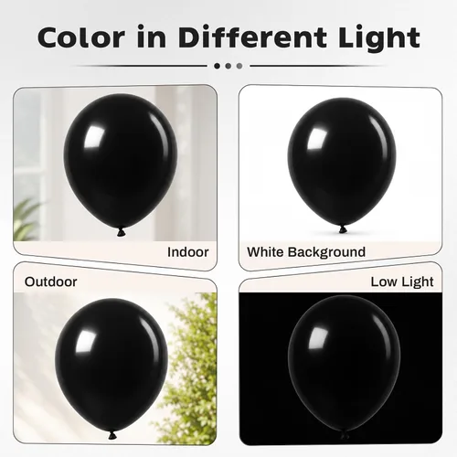 Vista 7 de Globos negros 30 Pack Matte Black Helium Balloons for Birthdays, Graduation, Casino, New Year, Halloween