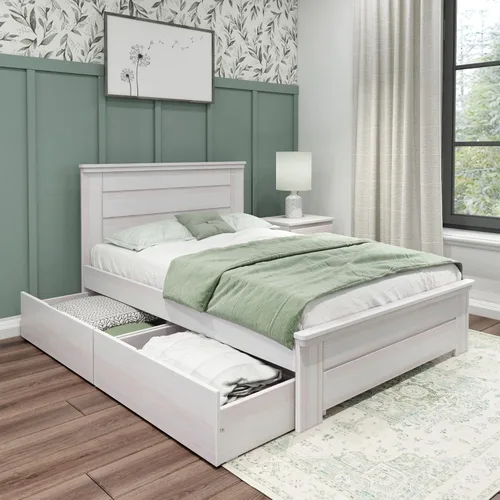 Vista 9 de Max & Lily Cama individual moderna de granja, marco de cama con cabecero para niños, panel, madera flotante Driftwood