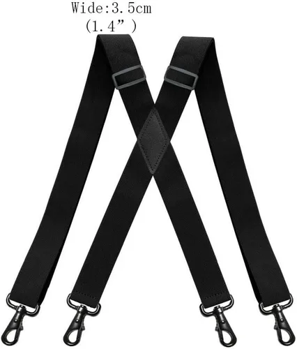 Vista 2 de Cedrainy Tirantes giratorios para hombre, tirantes en X con 4 tirantes resistentes para cinturón