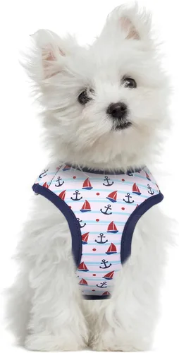 Vista 21 de Mile High Life Arnés para perro, chaleco floral de malla de aire para perros y gatos pequeños de 20 libras, fácil de poner, cierre fácil ajustable