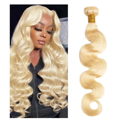 Vista 10 de Extensiones de cabello humano ondulado rubio 613 de 12 pulgadas, 100% sin procesar, grado 14A, cabello humano virgen brasileño sin procesar, 1