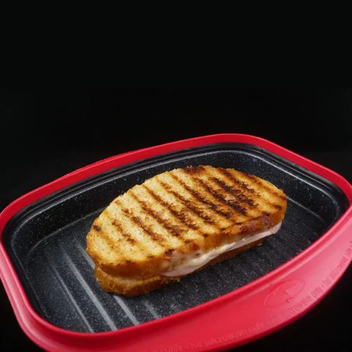 Vista 7 de Microheath - Parrilla sartén para cocinar en microondas - color rojo.