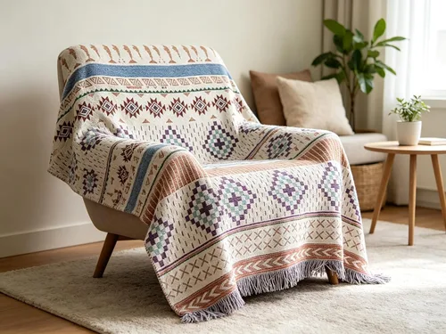 Vista 18 de Luxlovery Manta Aztec Boho Sherpa estilo navajo del suroeste, ligera y cálida, 35 x 59 pulgadas, color óxido de calabaza Aima