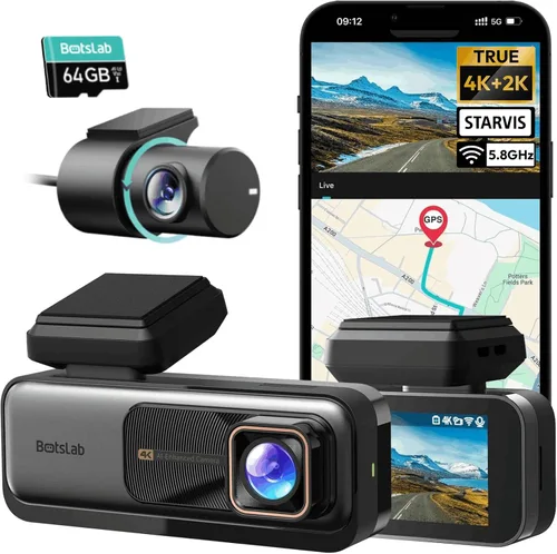 Vista 10 de BOTSLAB Cámara de salpicadero 4k delantera y trasera, monitor de estacionamiento 24/7 con kit cableado, dashcam ultra gran angular de 170°, ADAS