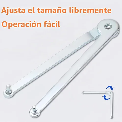 Vista 3 de Llave de amoladora angular ajustable universal, herramienta de tuerca de Plateado