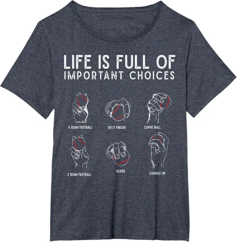 Vista 88 de Tipos de béisbol Pitches Life Choices Jugador Camiseta