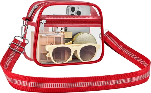 Vista 19 de Bolsa transparente para eventos de estadio, bolsa transparente para mujer, bolsa cruzada, correa de hombro ajustable para conciertos, deportes