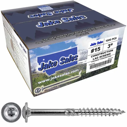 Vista 36 de Jake Sales Tornillo de retraso de construcción #14 x 1 - Tornillo de retraso estructural resistente con accionamiento Torx/Star Drive