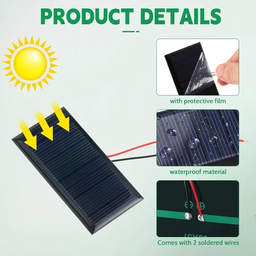 Vista 3 de Retisee 30 unidades de paneles solares pequeños, mini células solares policristalinas de 5 V 60 ma placa epoxi células fotovoltaicas módulo cargador