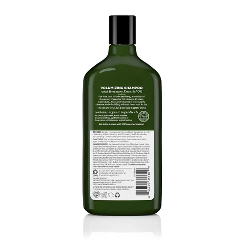 Vista 2 de Avalon Organics Champú, romero voluminizador, 11 onzas líquidas (paquete de 2)