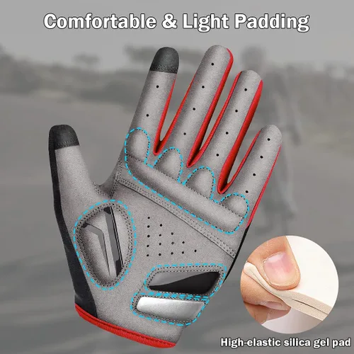 Vista 3 de NICEWIN Cycling Bike Gloves Men Women, Padded Anti-Slip Mountain Bike Gloves, Touch Screen Full Finger Road Bicycle Biking Gloves