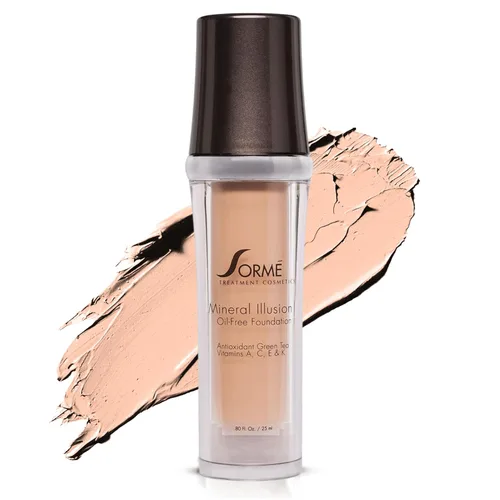 Vista 8 de SORMÉ Mineral Illusion Base líquida sin fragancia y aceite con protector solar no químico, fórmula mineral, hidratante con manteca de karité
