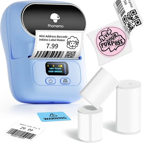 Vista 14 de Phomemo Etiquetadoras M110, impresora térmica portátil Bluetooth con Negro
