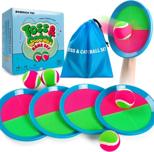 Vista 14 de Juego de pelota para lanzar y atrapar, juego de bolas adhesivas mejoradas para niños y niños pequeños, resistente y resistente al agua, juguete