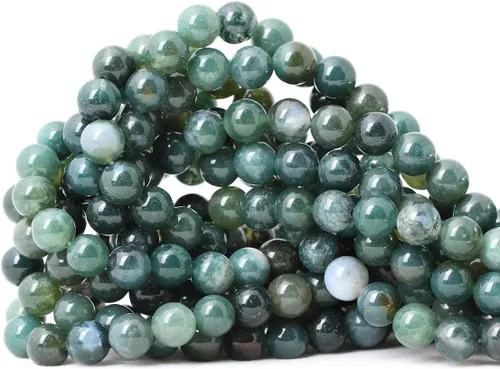 Vista 28 de Cuentas redondas sueltas de ágata estilo antiguo vena de dragón de 6mm, cuentas para diseño de joyas, 60 cuentas Ágata de vena de dragón