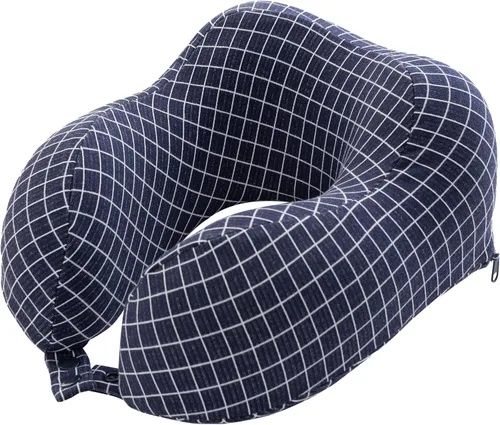 Vista 7 de Home-Complete Almohada de viaje – Almohada de espuma viscoelástica con funda lavable – Almohadas de cuello para dormir en aviones, trenes, Negro