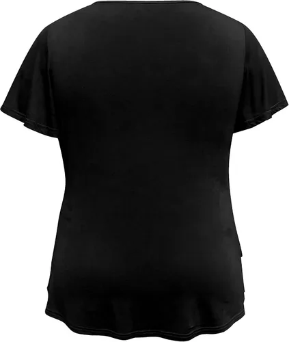 Vista 2 de LEEBE - Blusa con volantes para mujer, talla extragrande (S a 5XL)