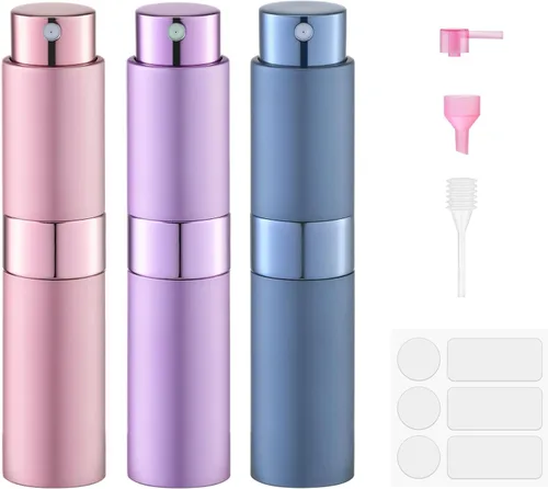 Vista 19 de Fusupak Atomizador de Perfume para Viaje Botella Recargable: Vaporizador de Colonia Portátil para Hombres - Mini Vaporizador Vacío para Recarga