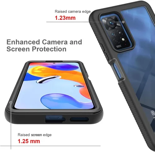 Vista 4 de Funda para Xiaomi Redmi Note 11 Pro 4G, anticaídas y amortiguadora con protector de pantalla para Xiaomi Redmi Note 11 Pro 5G 2201116SG 2201116SR