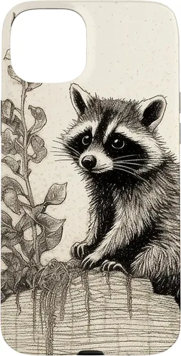 Vista 9 de Minimalistic Plant Draw Racoon Case for iPhone 17
