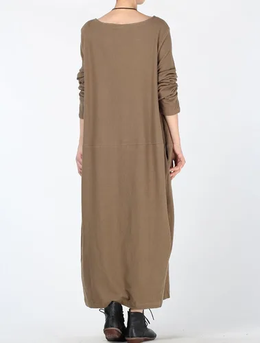 Vista 4 de Mordenmiss Vestido tipo suéter de punto para mujer, manga larga, holgado, sin botones