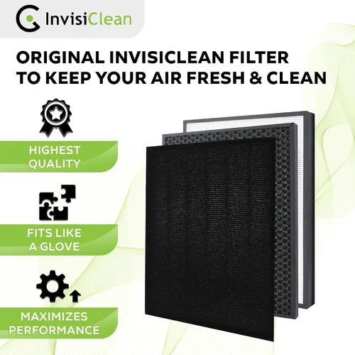 Vista 3 de InvisiClean Claro True HEPA/filtro de repuesto de carbón activado, filtro original para purificador de aire InvisiClean Claro IC-4524